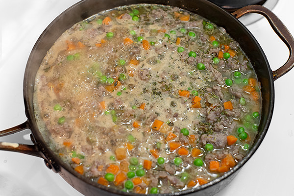 simmer shepherd's pie filling.