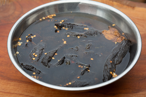 soaking dried smoked peppers