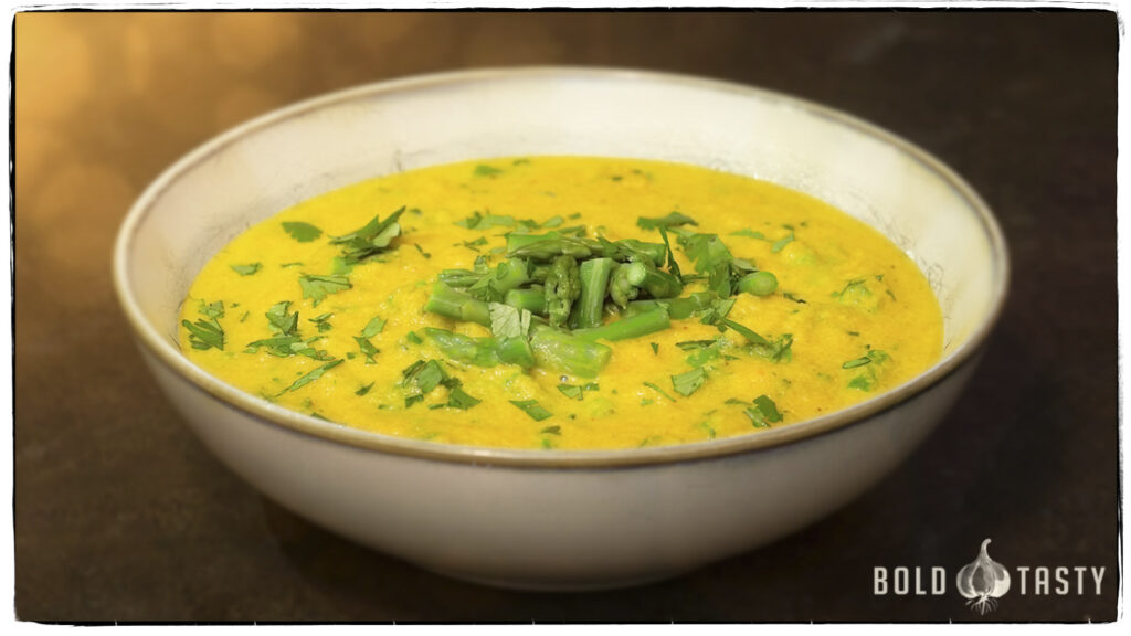 Zesty Thai Curry Carrot and Asparagus Soup