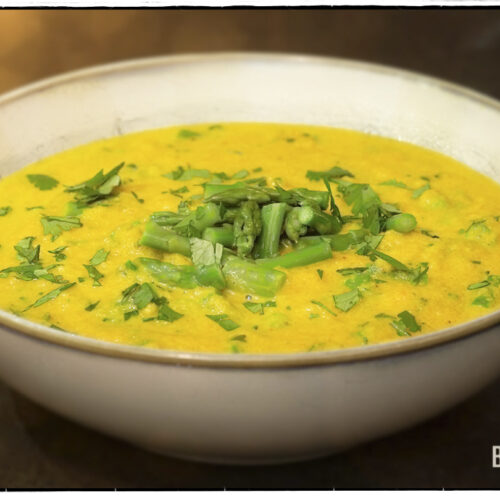 Zesty Thai Curry Carrot and Asparagus Soup